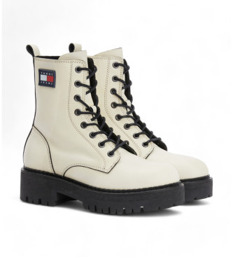 Tommy Jeans Urban Piping Lederstiefeletten wei