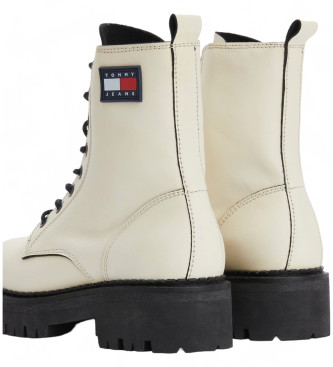 Tommy Jeans Urban Piping Lederstiefeletten wei