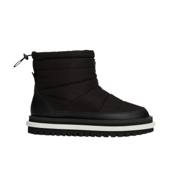 Tommy Jeans Black quilted lined ankle boots