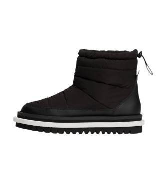 Tommy Jeans Black quilted lined ankle boots