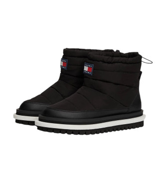 Tommy Jeans Black quilted lined ankle boots