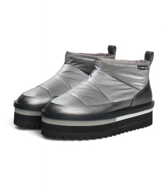 Tommy Jeans Silver Nylon Ankle Boots