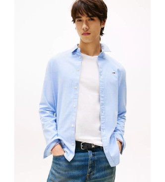 Tommy Jeans Katoenen oxford overhemd met blauwe slim fit