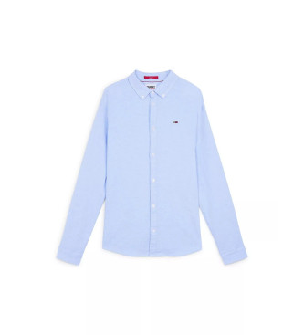 Tommy Jeans Katoenen oxford overhemd met blauwe slim fit
