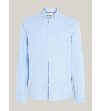 Tommy Jeans Katoenen oxford overhemd met blauwe slim fit