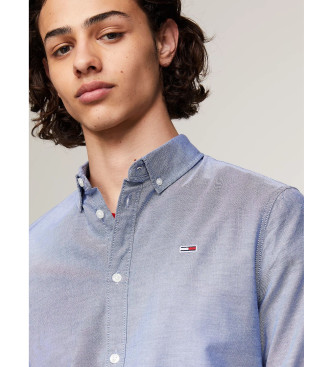 Tommy Jeans Baumwoll-Oxford-Hemd mit blauem Slim Fit