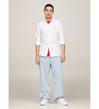Tommy Jeans Chemise en coton oxford avec coupe slim blanche
