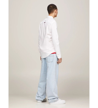 Tommy Jeans Camisa de algodn Oxford con corte slim blanco