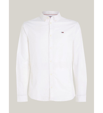 Tommy Jeans Camisa oxford de algodo com corte slim branco