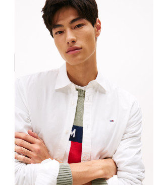 Tommy Jeans Poplinska srajca z izvezenim logotipom bela
