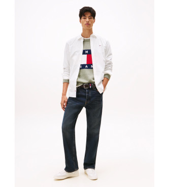 Tommy Jeans Poplinska srajca z izvezenim logotipom bela