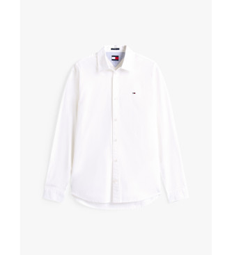Tommy Jeans Poplinska srajca z izvezenim logotipom bela