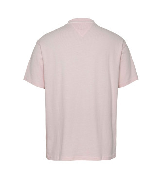 Tommy Jeans Bred T-shirt med rosa grafiskt tryck