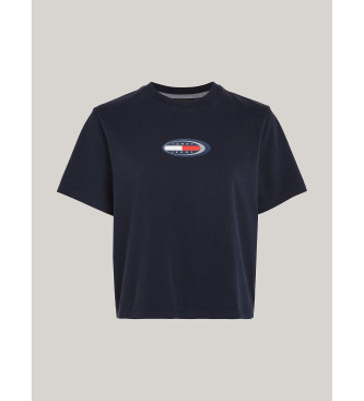 Tommy Jeans Archiwalna koszulka z granatowym logo retro