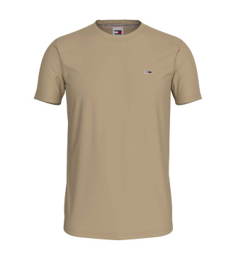 Tommy Jeans Beigefarbenes T-Shirt mit schmaler Passform