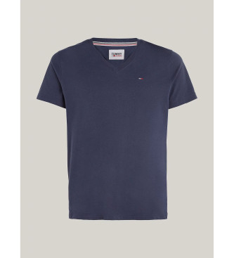 Tommy Jeans Marineblaues T-Shirt mit V-Ausschnitt