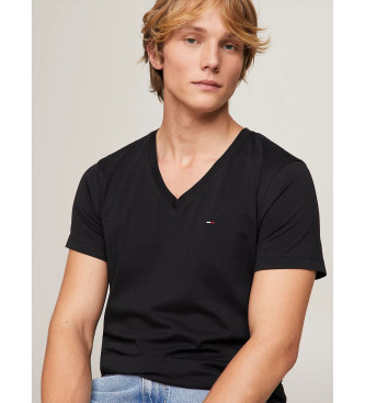 Tommy Jeans T-shirt preta com decote em V