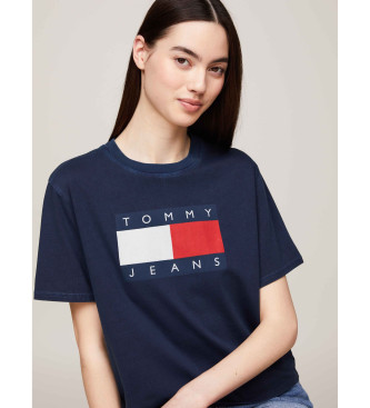 Tommy Jeans T-shirt blu con logo dalla vestibilit ampia