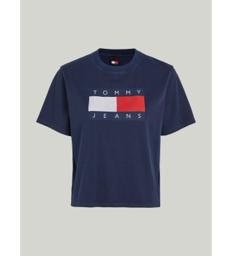 Tommy Jeans T-shirt blu con logo dalla vestibilit ampia