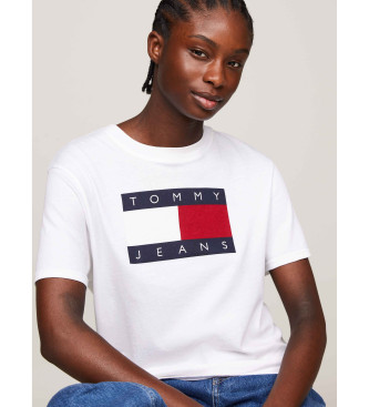 Tommy Jeans T-shirt com logtipo de corte largo branca