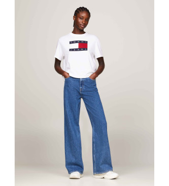Tommy Jeans T-shirt com logtipo de corte largo branca
