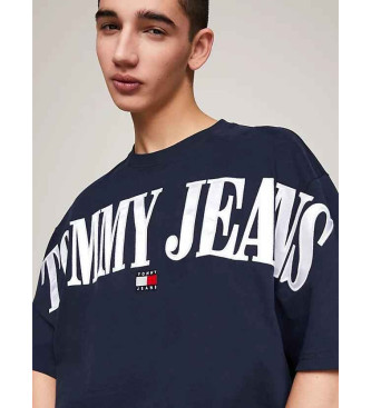 Tommy Jeans Oversized uitgesneden T-shirt met marine opdruk