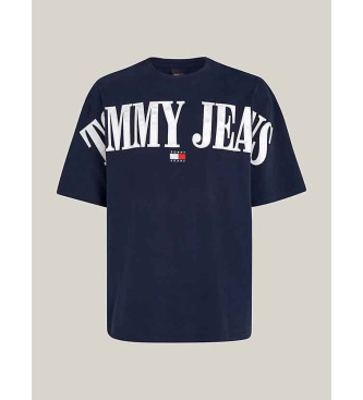 Tommy Jeans T-shirt oversize con patch blu scuro