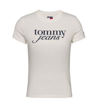 Tommy Jeans Majica tankega kroja z belim logotipom