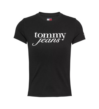 Tommy Jeans Slim fit t-shirt med sort logo