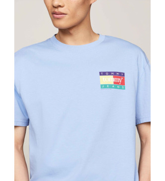 Tommy Jeans Koszulka z okrągłym dekoltem i niebieskim logo z tyłu