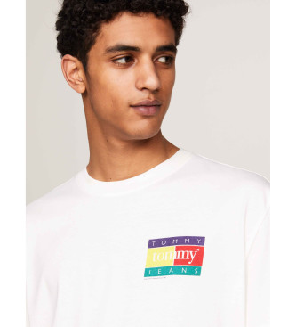 Tommy Jeans T-shirt com gola redonda e logtipo branco nas costas