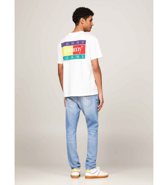 Tommy Jeans T-shirt med rund hals og hvidt logo p ryggen