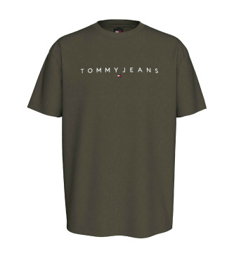 Tommy Jeans T-shirt med rund hals og grnt logo