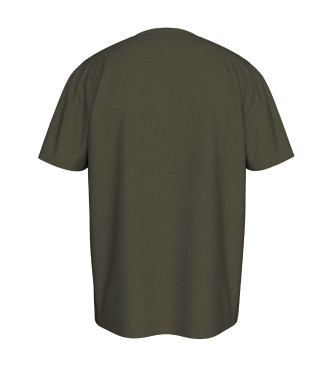 Tommy Jeans T-shirt com gola redonda e logtipo verde