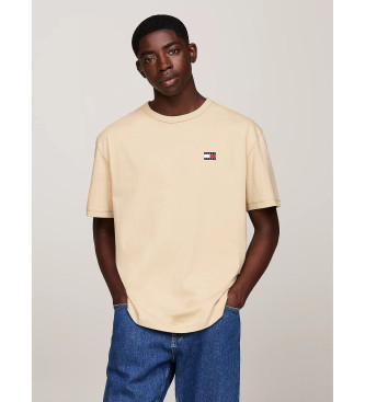 Tommy Jeans T-shirt med rund hals og beige patch