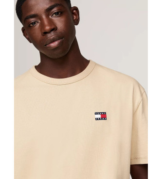 Tommy Jeans T-shirt med rund hals og beige patch