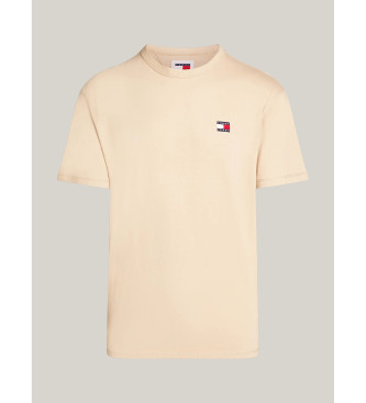 Tommy Jeans Camiseta de cuello redondo con parche beige