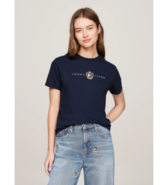 Tommy Jeans Tommy Prep Marinefarbenes T-Shirt mit Rundhalsausschnitt