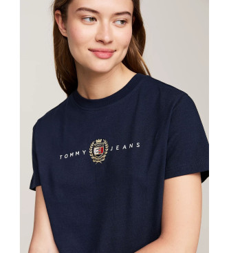 Tommy Jeans Tommy Prep Marinefarbenes T-Shirt mit Rundhalsausschnitt