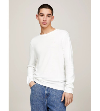 Tommy Jeans Wit slim fit t-shirt met lange mouwen 