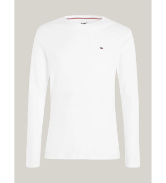 Tommy Jeans Wit slim fit t-shirt met lange mouwen 