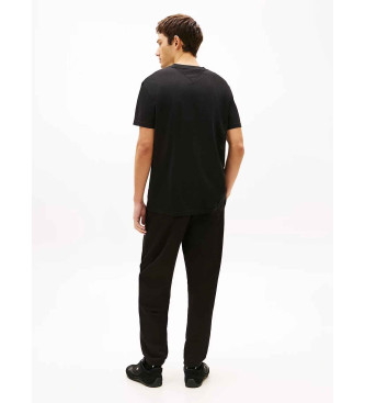 Tommy Jeans Strikket T-shirt med sort line�rt broderet logo