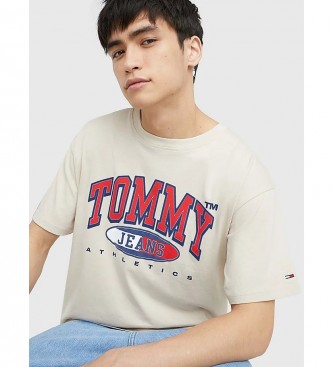 Tommy Jeans T-shirt Essential Wide Logotipo bege