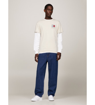 Tommy Jeans Essential T-shirt i slim fit med offwhite logo