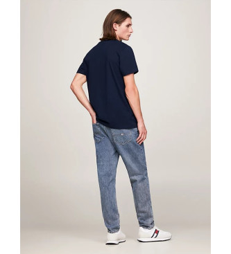 Tommy Jeans Majica Essential slim fit z logotipom mornarice