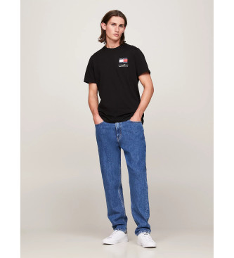Tommy Jeans T-shirt Essential slim fit z logo, czarny