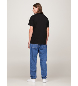 Tommy Jeans T-shirt Essential slim fit com logtipo preto
