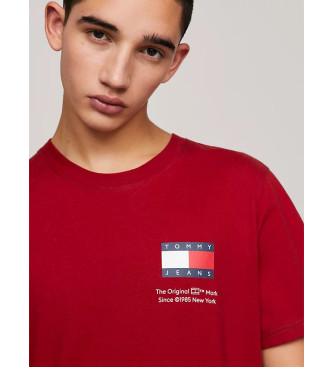 Tommy Jeans Camiseta Essential de corte slim con logo rojo