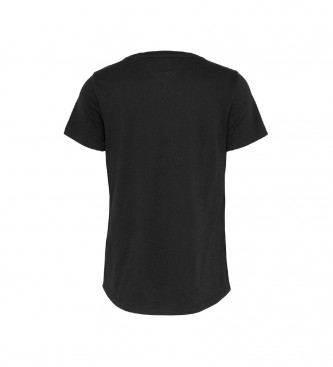 Tommy Jeans T-Shirt com Logotipo Essencial Preto