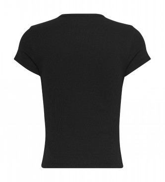 Tommy Jeans T-shirt Essential Rib SS preta